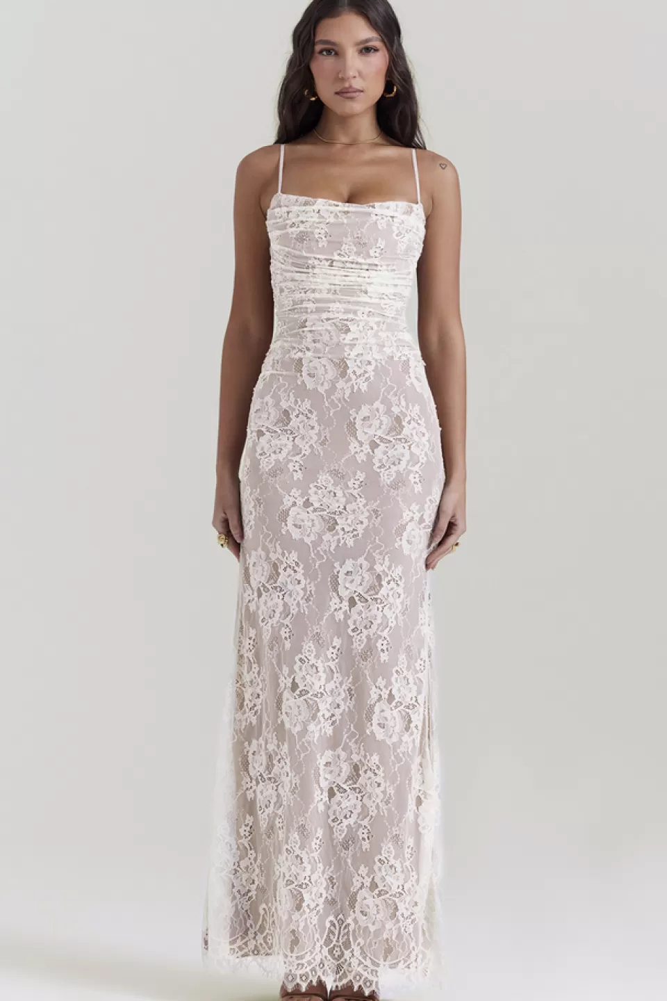 House of CB 'Artemis' Vintage Cream Lace Maxi Dress Flash Sale