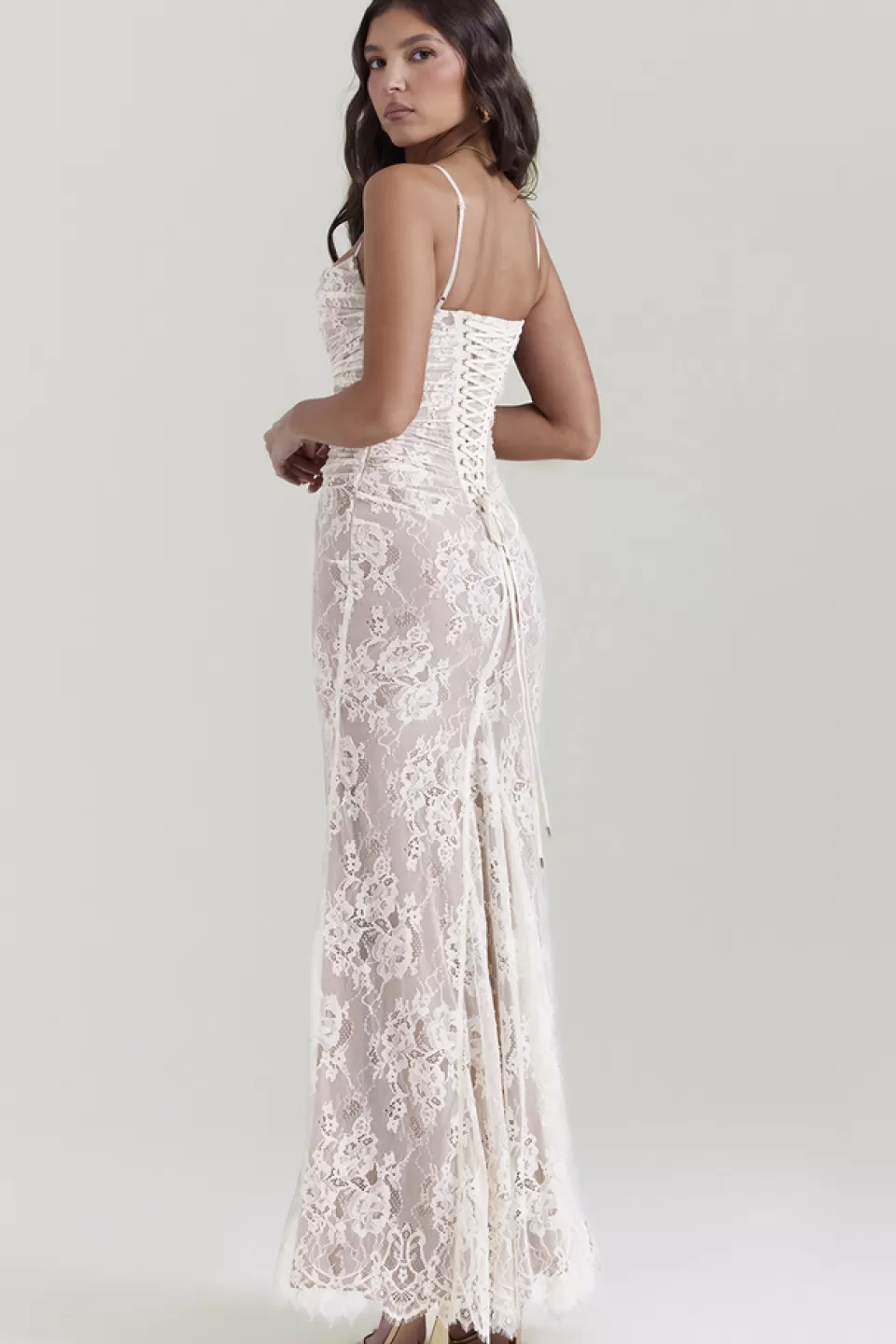 House of CB 'Artemis' Vintage Cream Lace Maxi Dress Flash Sale