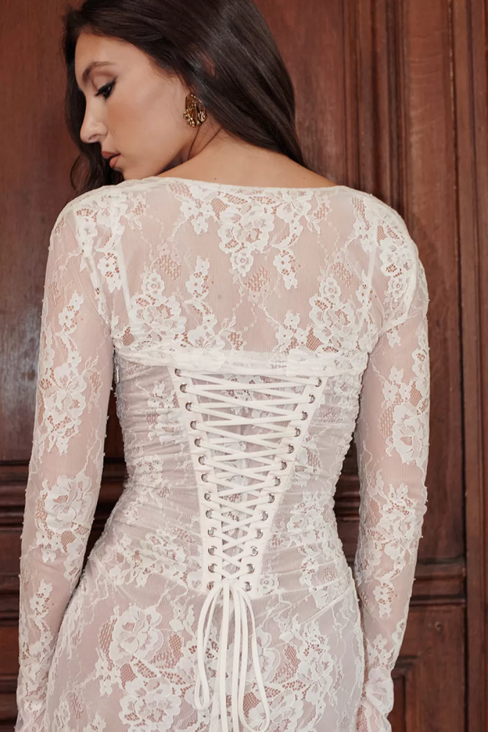 House of CB 'Artemis' Vintage Cream Lace Maxi Dress Flash Sale