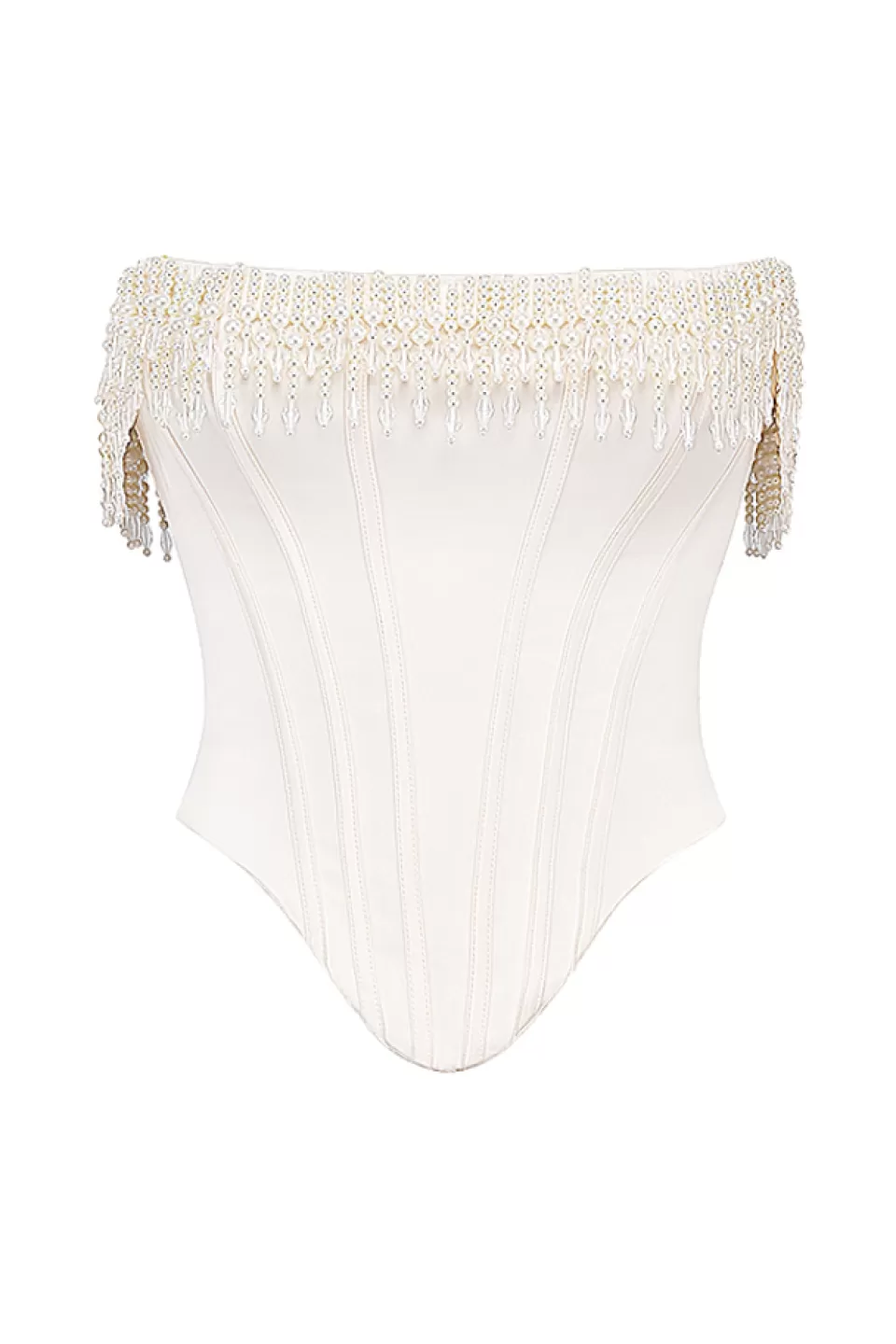 House of CB 'Aubrie' Vintage Cream Embellished Satin Corset Fashion