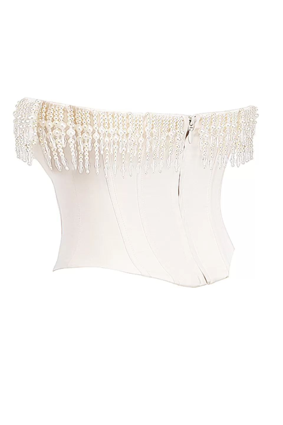 House of CB 'Aubrie' Vintage Cream Embellished Satin Corset Fashion