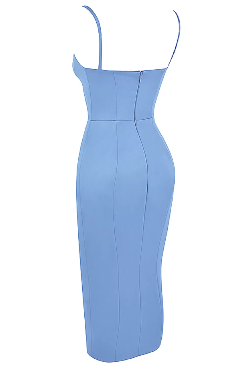 House of CB 'Casimira' Cornflower Blue Satin Corset Midi Dress Best Sale