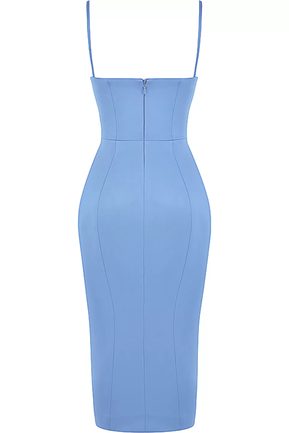 House of CB 'Casimira' Cornflower Blue Satin Corset Midi Dress Best Sale