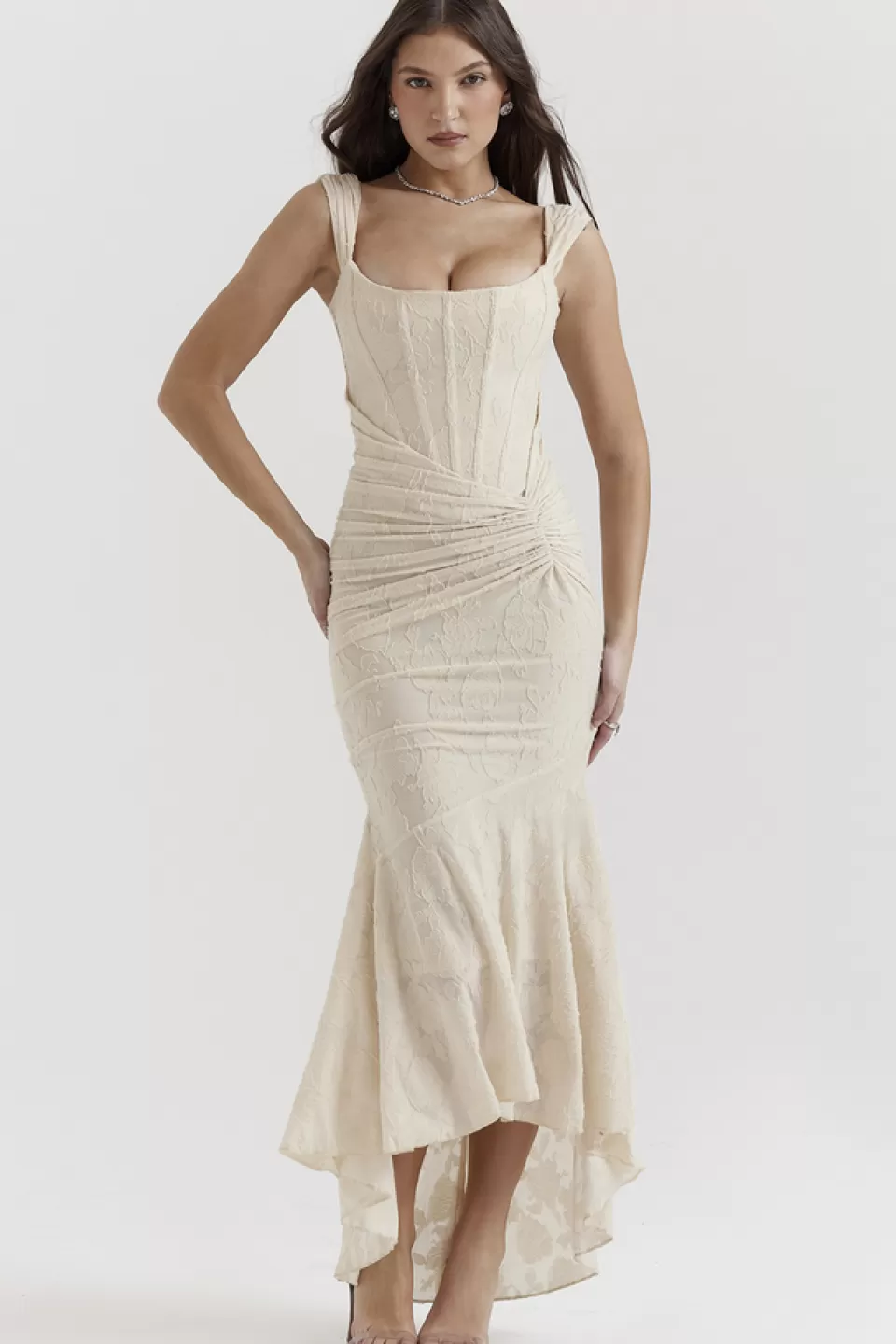 House of CB 'Cesca' Vintage Cream Floral Maxi Dress Flash Sale