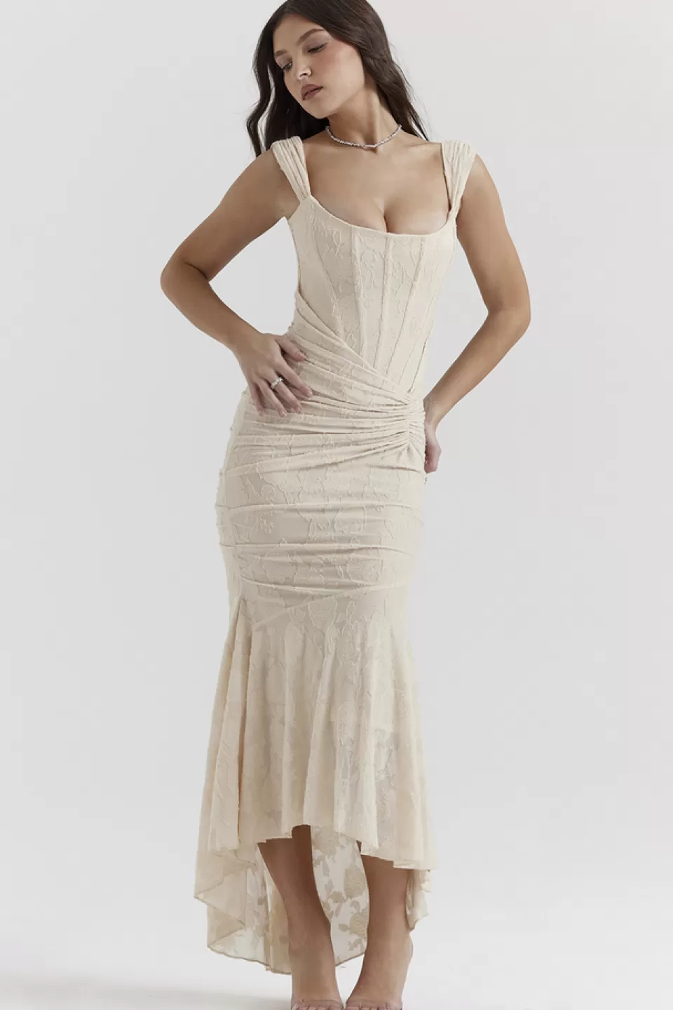 House of CB 'Cesca' Vintage Cream Floral Maxi Dress Flash Sale