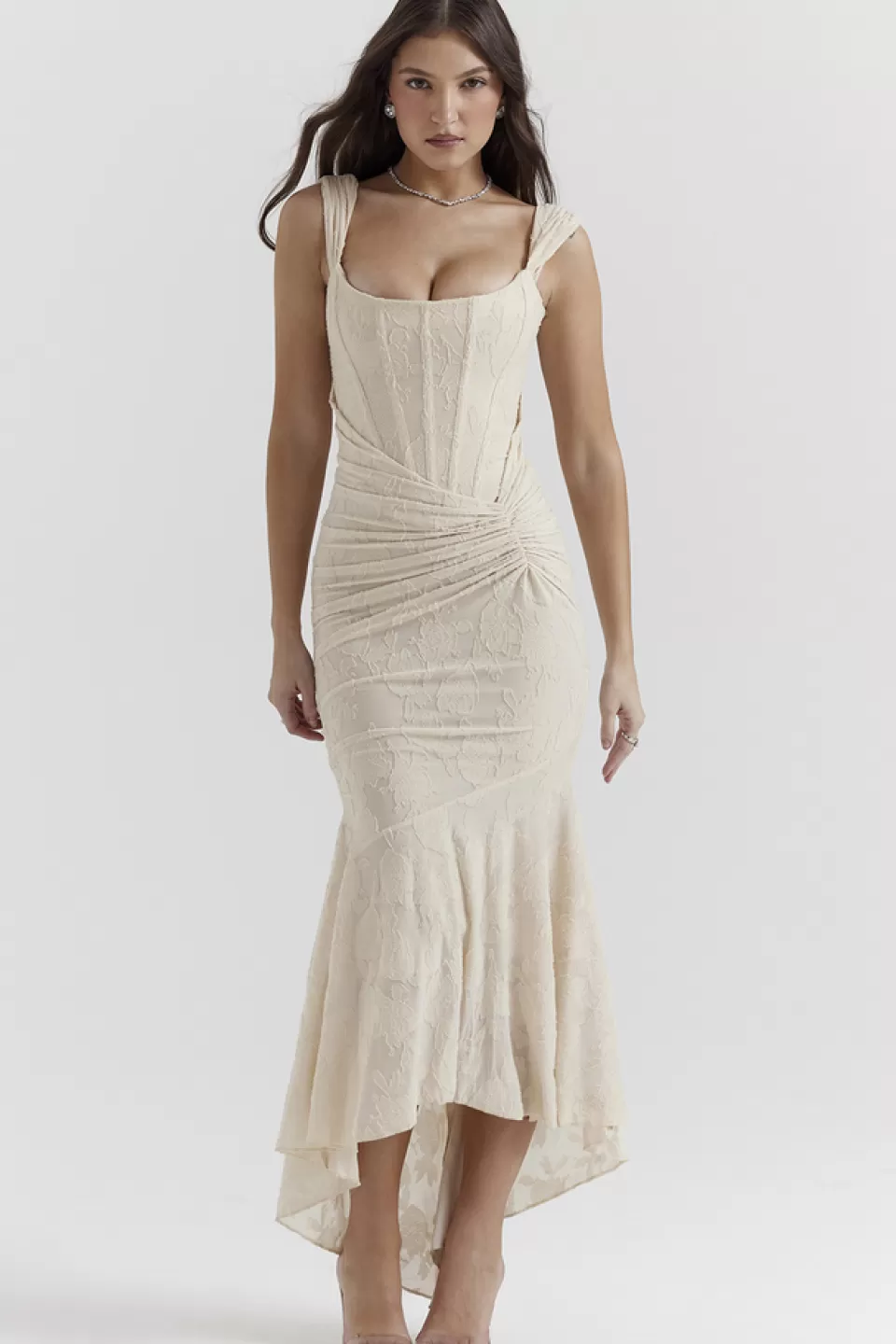 House of CB 'Cesca' Vintage Cream Floral Maxi Dress Flash Sale