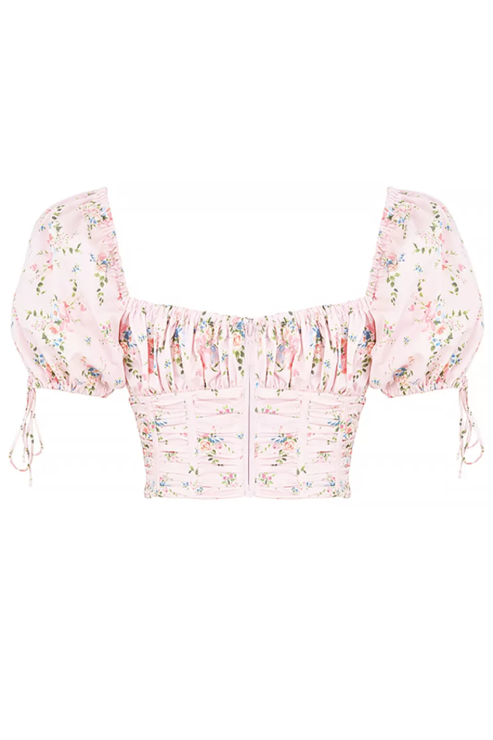 House of CB 'Gracie' Pink Floral Puff Sleeve Corset Top Cheap