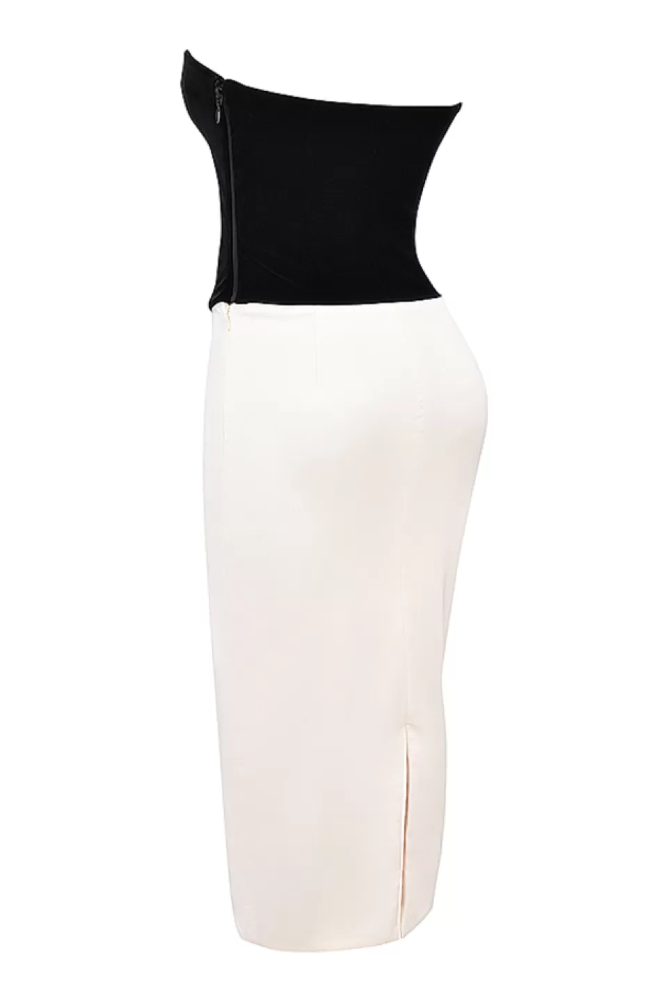 House of CB 'Jaina' Black & Vintage Cream Strapless Corset Dress Discount