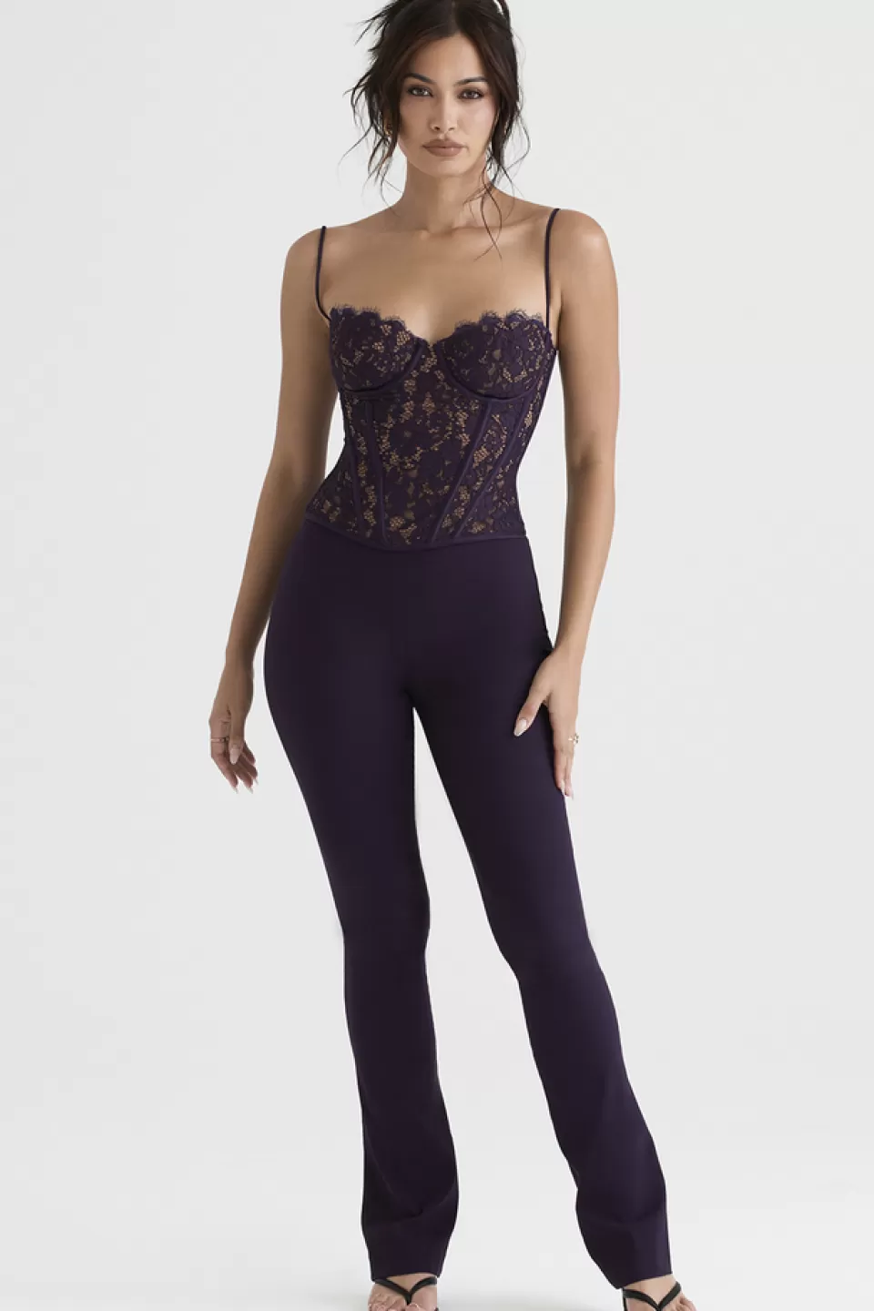 House of CB 'Laurel' Night Shade High Waisted Trousers New