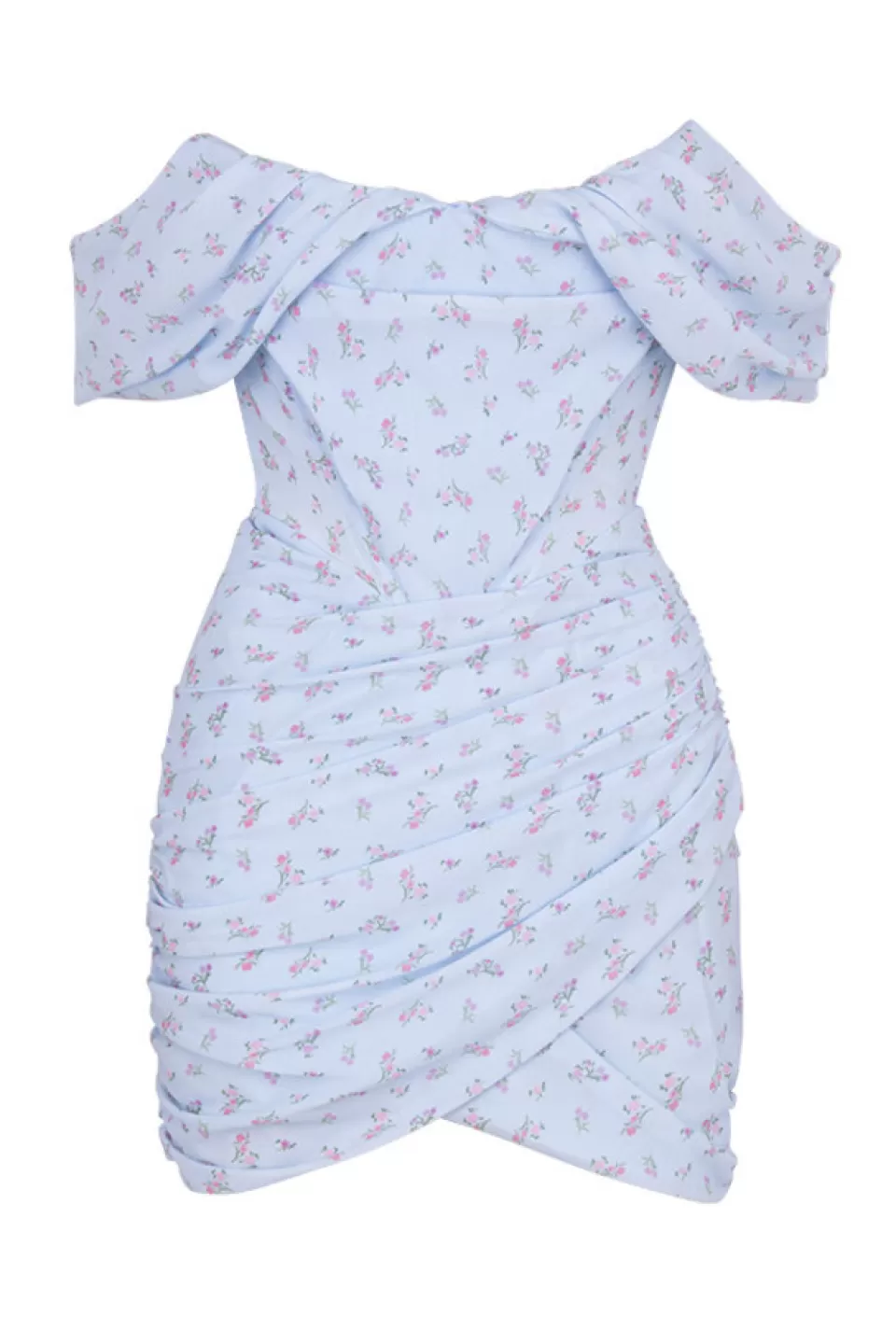 House of CB 'Luna' Blue Floral Draped Corset Mini Dress Best