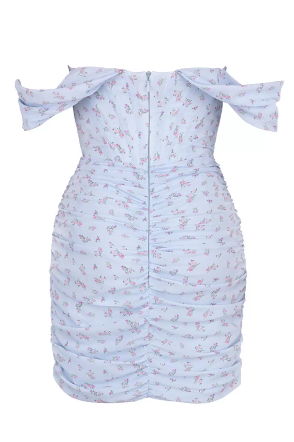 House of CB 'Luna' Blue Floral Draped Corset Mini Dress Best