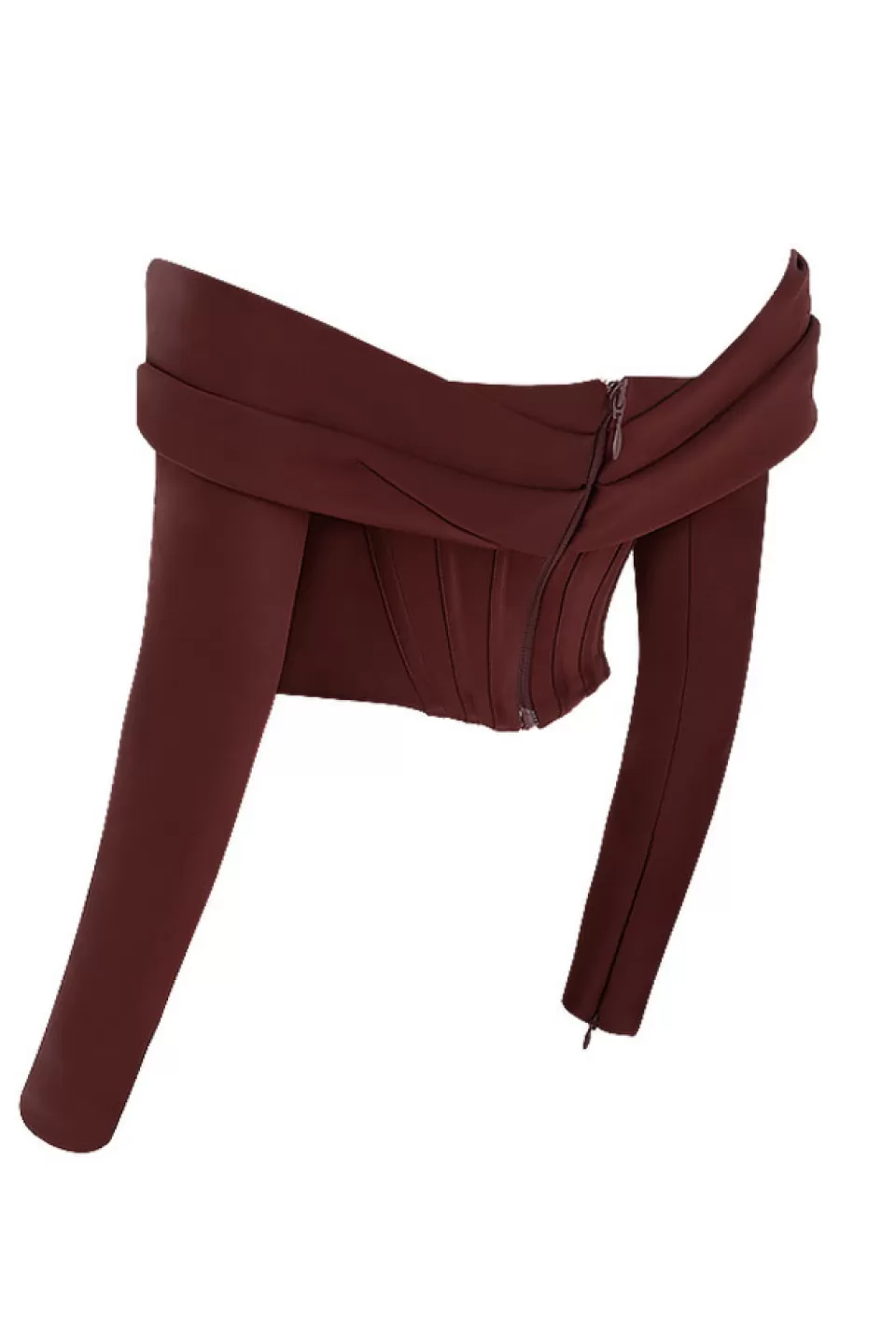House of CB 'Morgan' Raisin Satin Off Shoulder Draped Corset Online