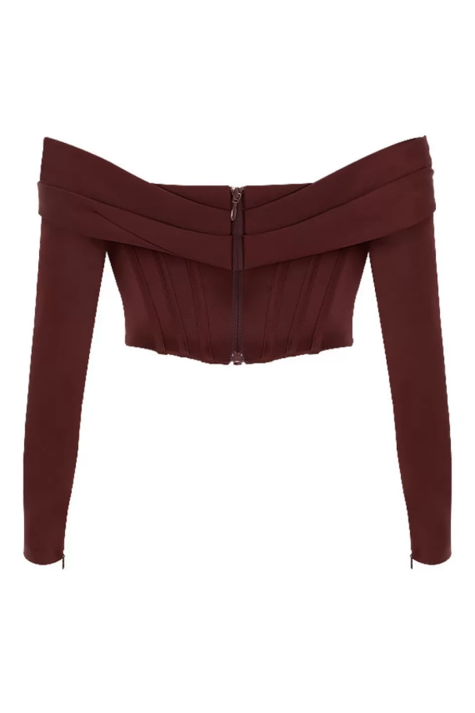 House of CB 'Morgan' Raisin Satin Off Shoulder Draped Corset Online