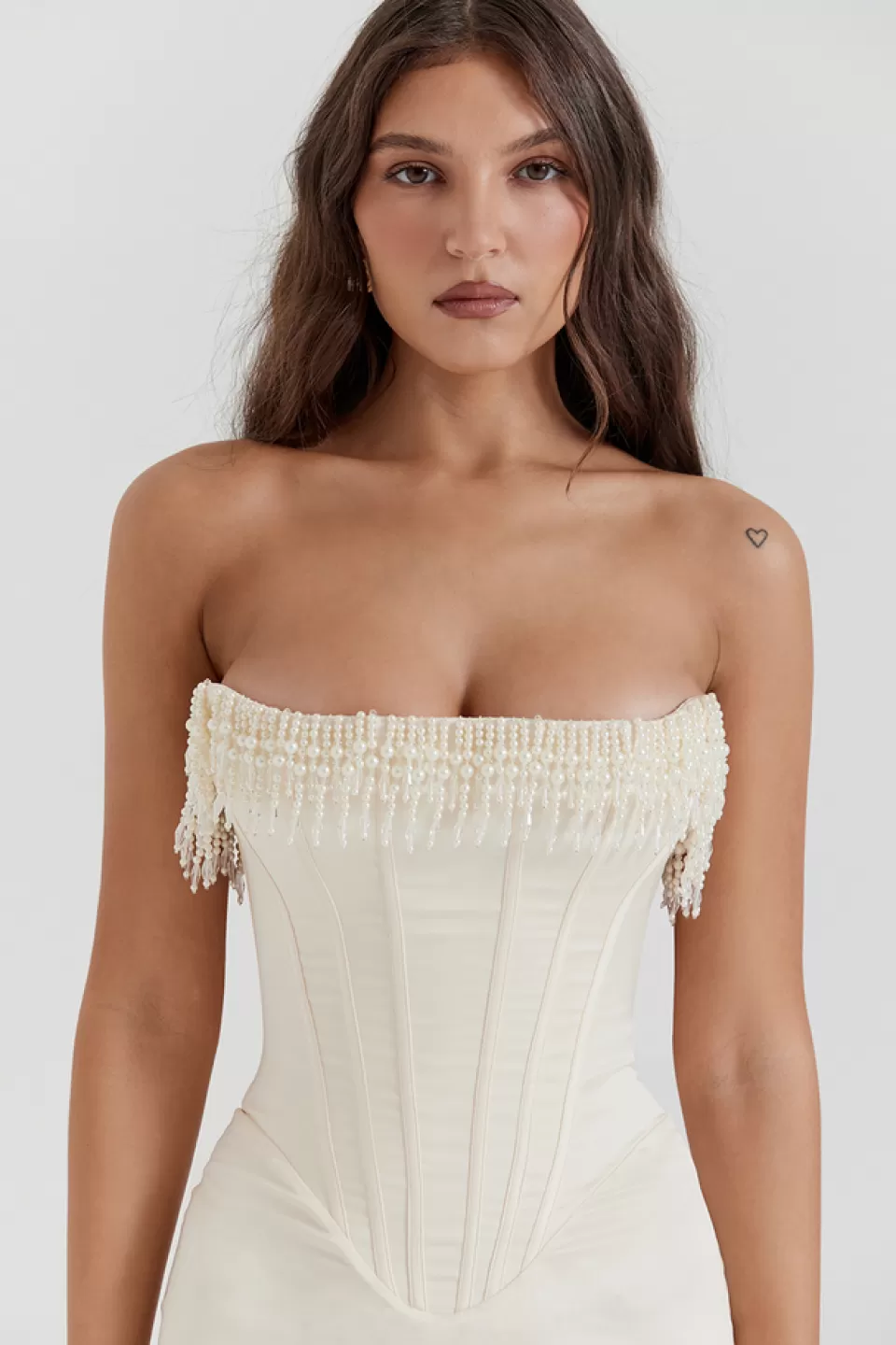 House of CB 'Nalita' Vintage Cream Embellished Strapless Dress Best