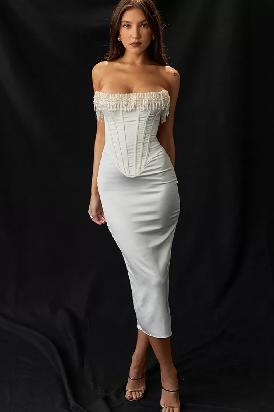 House of CB 'Nalita' Vintage Cream Embellished Strapless Dress Best