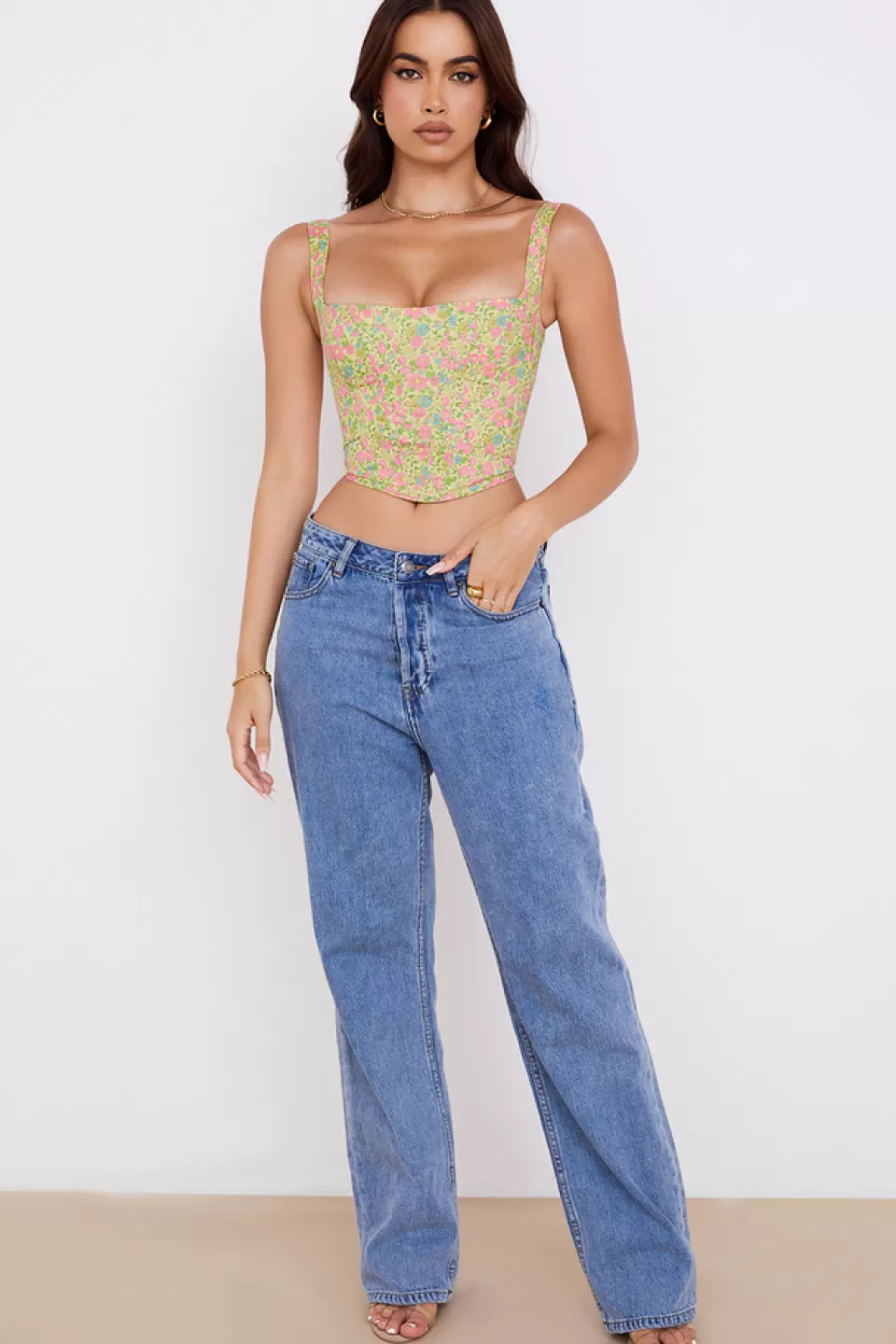 House of CB 'Poppy' Vintage Floral Corset Online