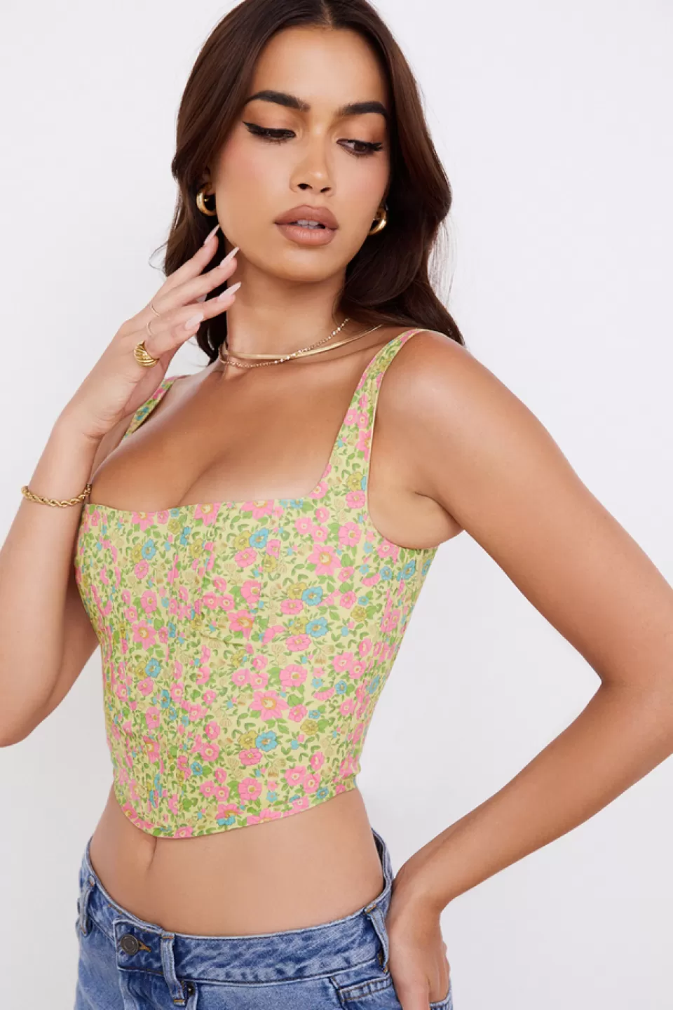 House of CB 'Poppy' Vintage Floral Corset Online