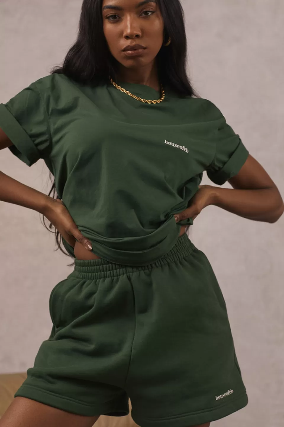 House of CB 'Quinn' Green Oversized Cotton Jersey T Shirt New