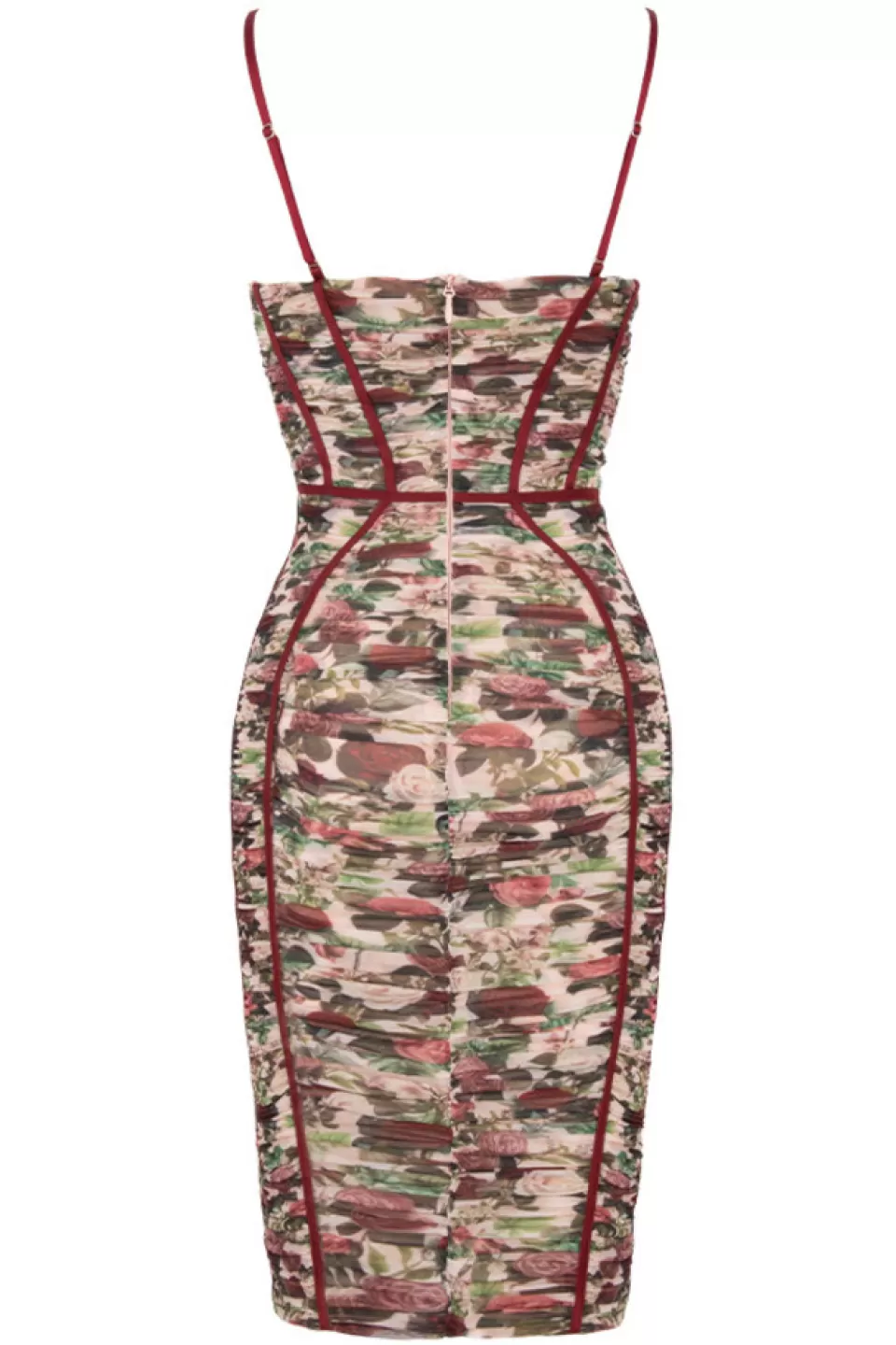 House of CB 'Sable' Vintage Floral Ruched Corset Dress Hot
