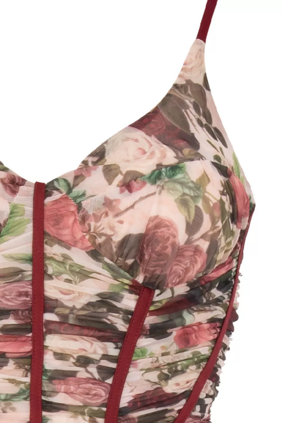 House of CB 'Sable' Vintage Floral Ruched Corset Dress Hot