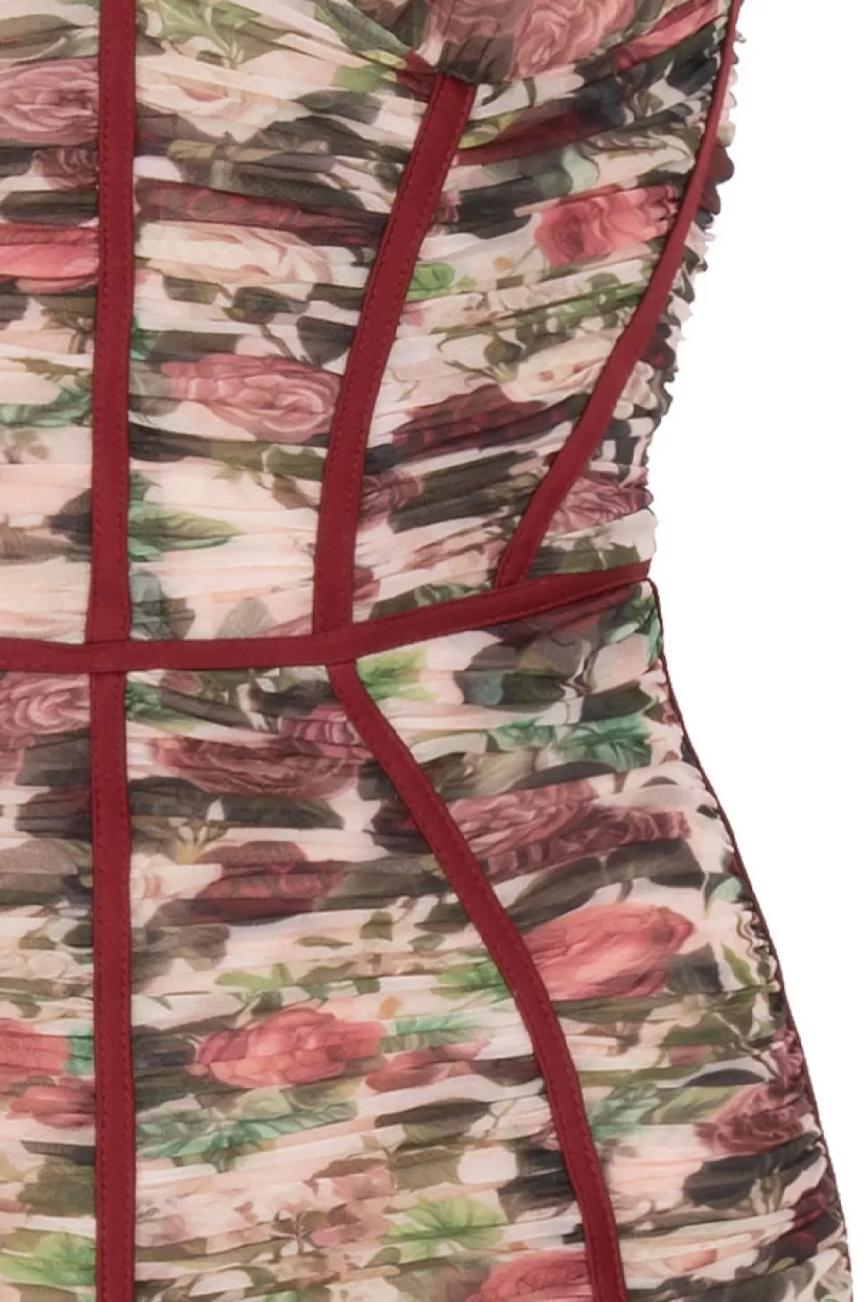 House of CB 'Sable' Vintage Floral Ruched Corset Dress Hot