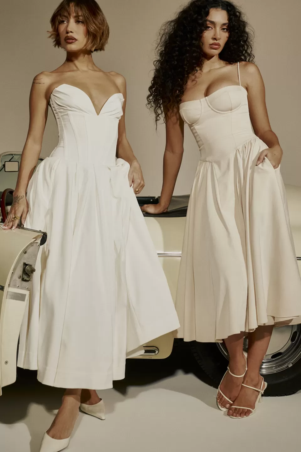 House of CB 'Samaria' Vintage Cream Corset Sundress Hot