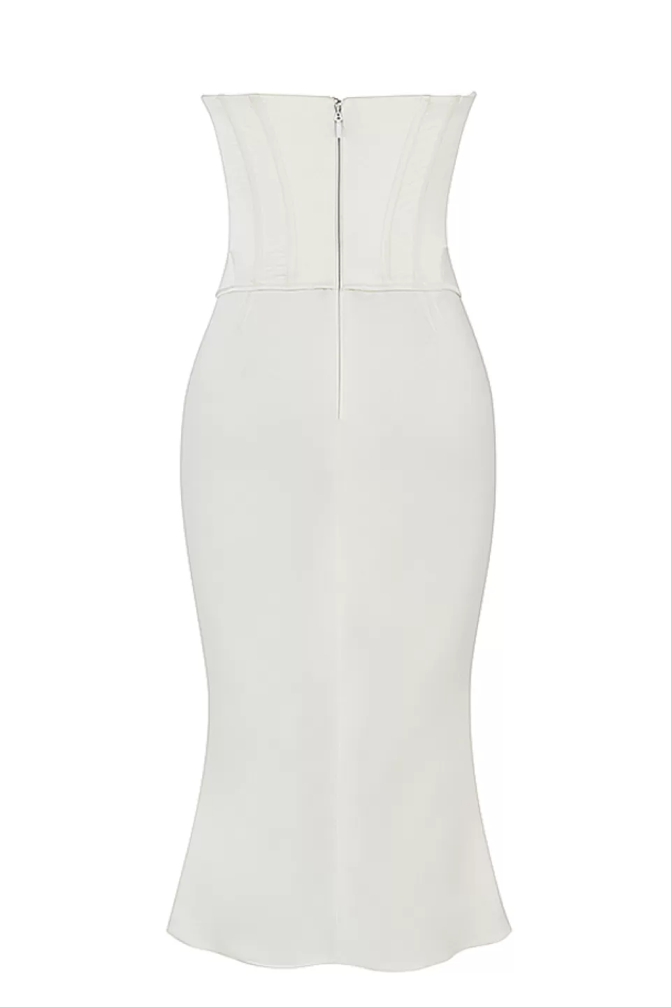 House of CB 'Sienna' Ivory Satin Strapless Corset Midi Dress Shop