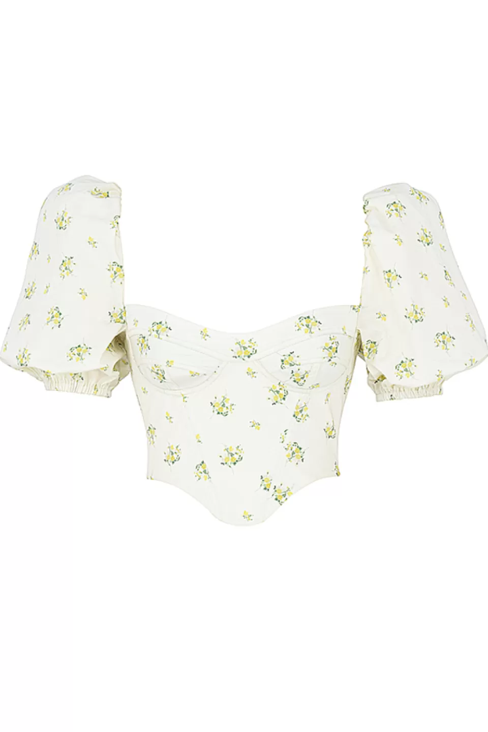 House of CB 'Tabitha' Ivory Floral Puff Sleeve Corset Clearance
