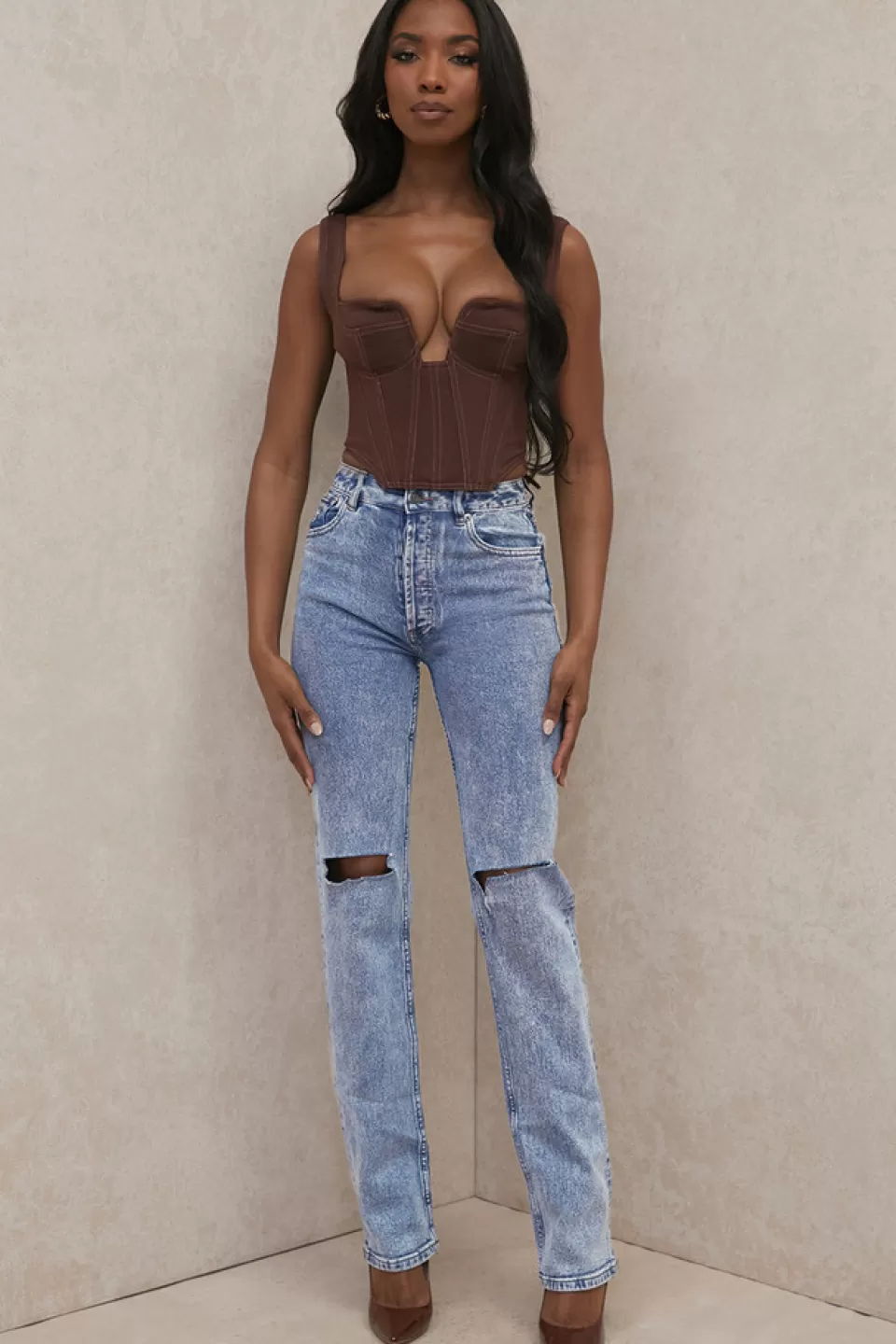 House of CB 'Tate' Blue Vintage Fit Antique Wash Jeans New