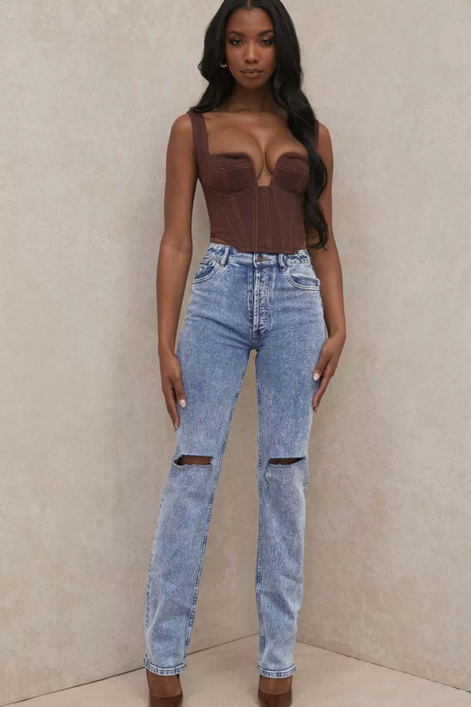 House of CB 'Tate' Blue Vintage Fit Antique Wash Jeans New