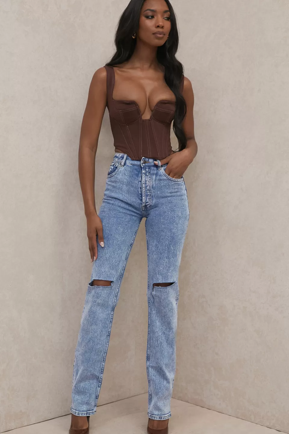 House of CB 'Tate' Blue Vintage Fit Antique Wash Jeans New