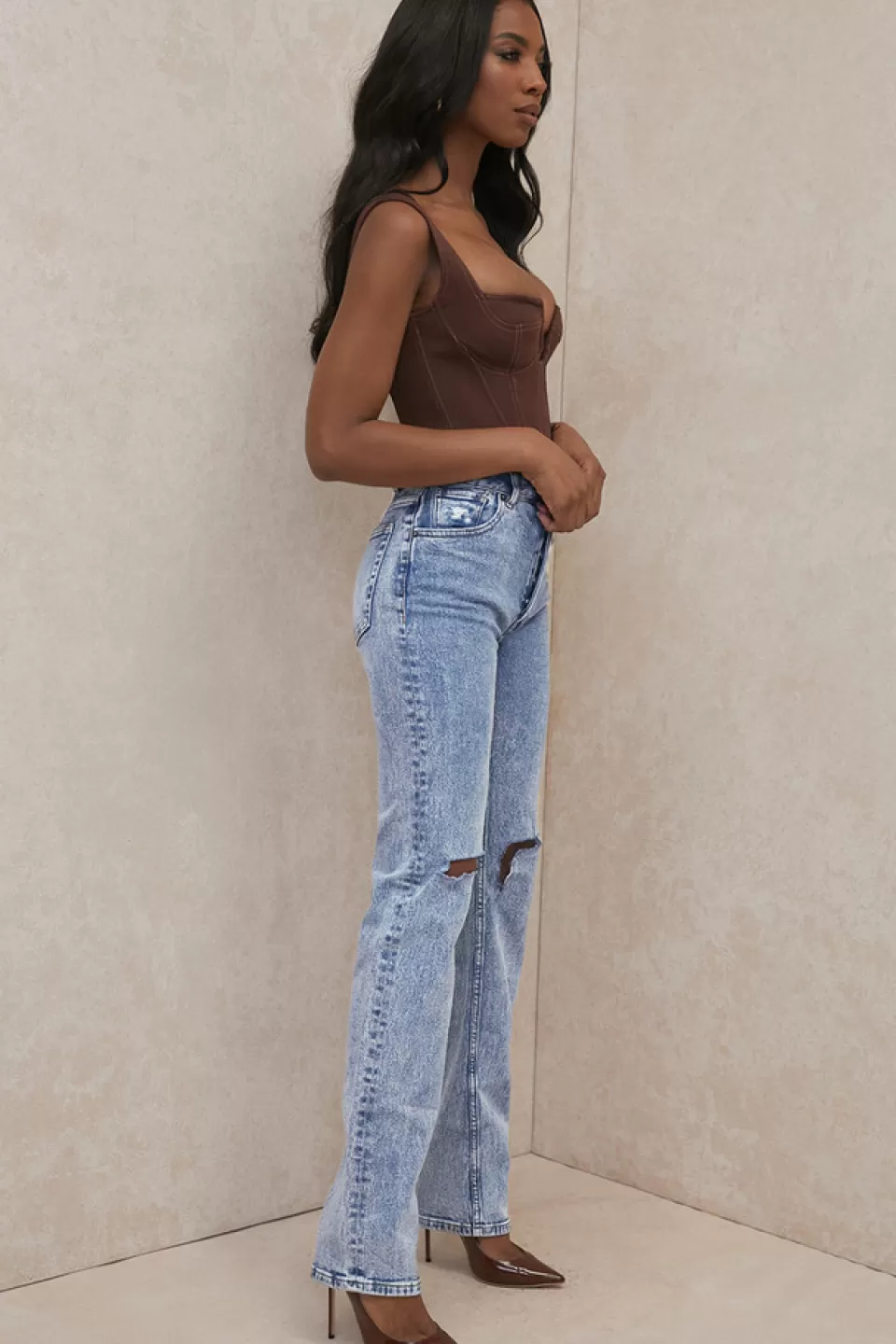 House of CB 'Tate' Blue Vintage Fit Antique Wash Jeans New