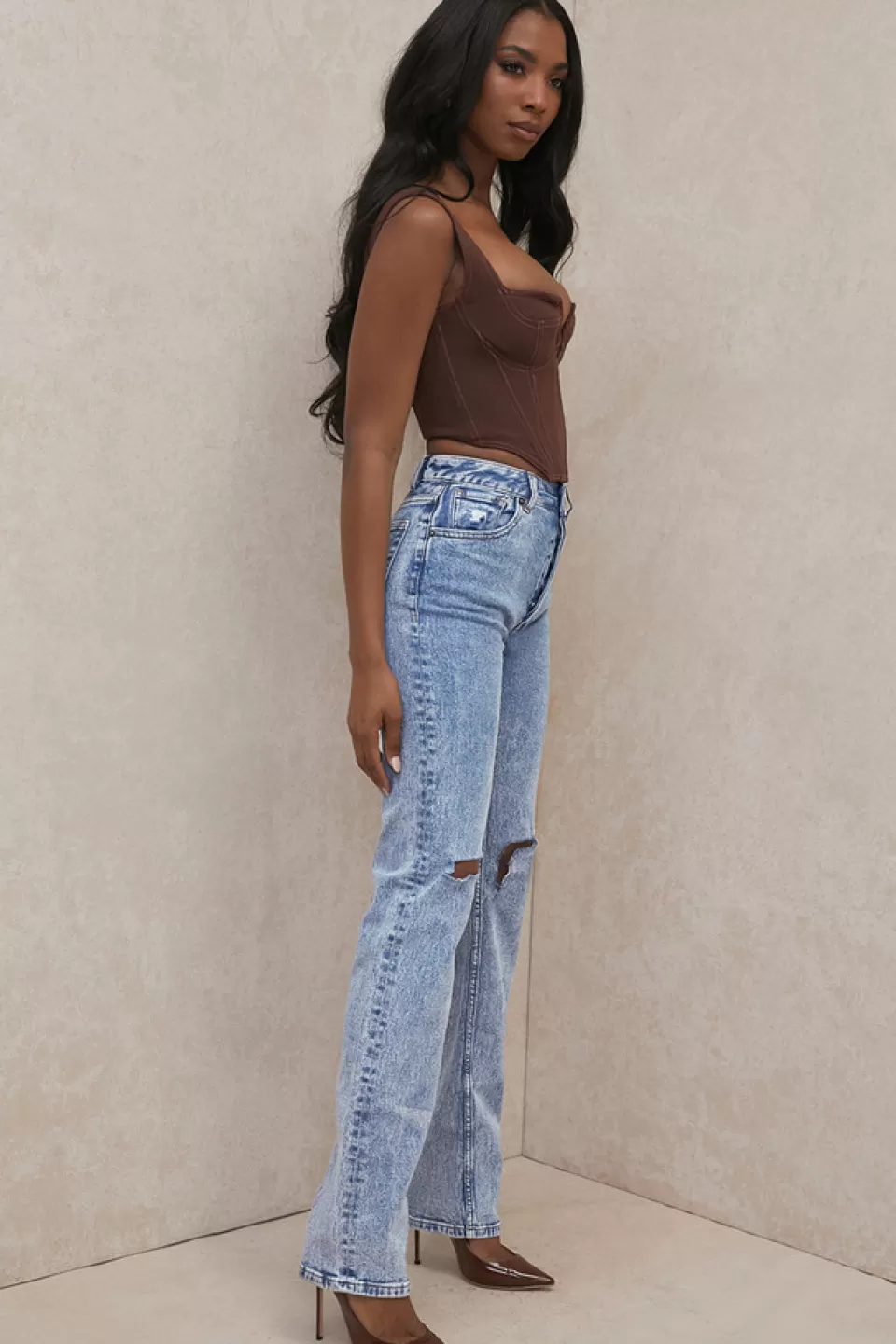 House of CB 'Tate' Blue Vintage Fit Antique Wash Jeans New
