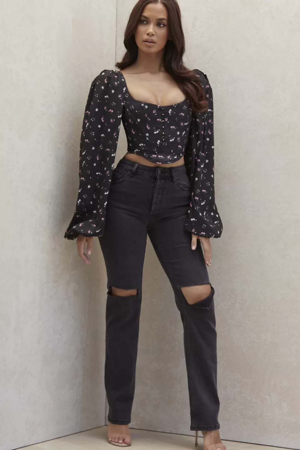 House of CB 'Tate' Carbon Vintage Fit Antique Wash Jeans Outlet
