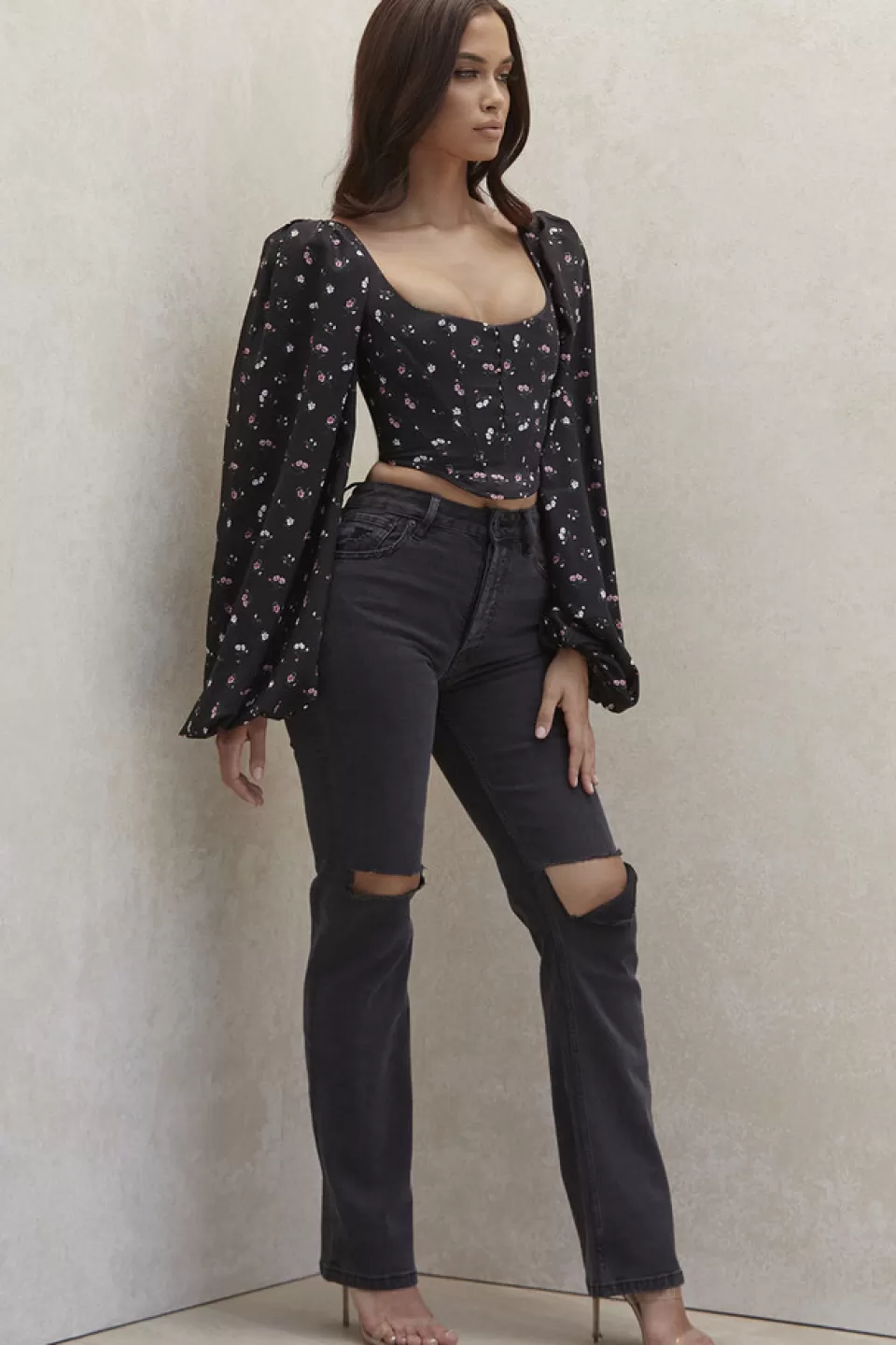 House of CB 'Tate' Carbon Vintage Fit Antique Wash Jeans Outlet