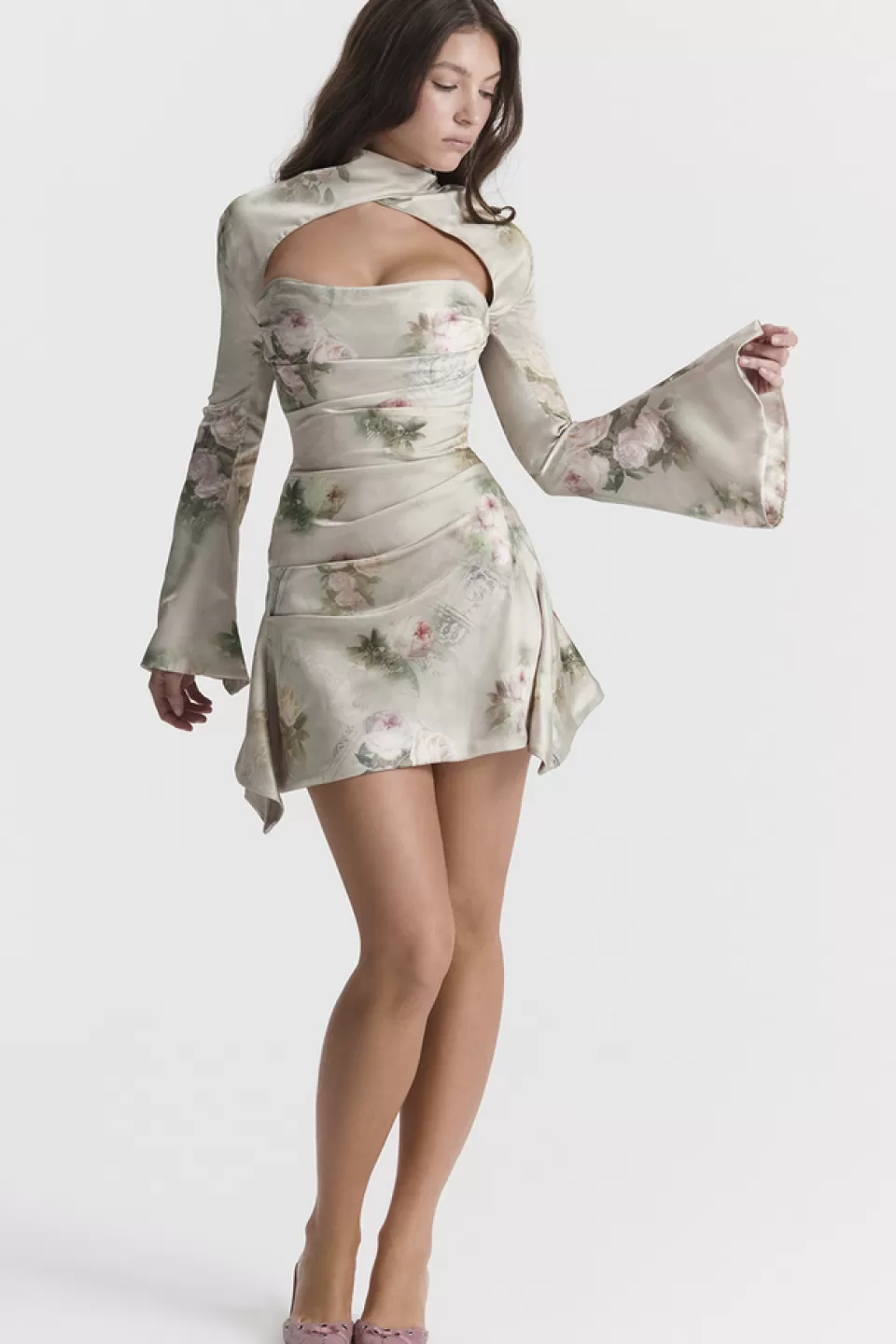 House of CB 'Toira' Vintage Floral Draped Corset Dress Best