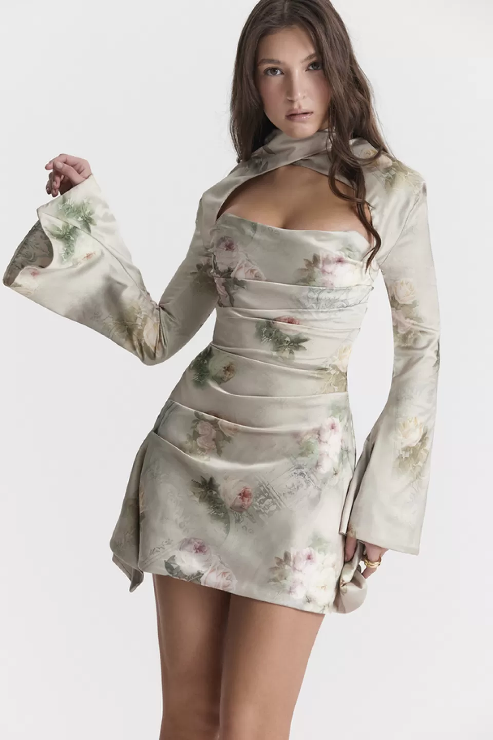 House of CB 'Toira' Vintage Floral Draped Corset Dress Best