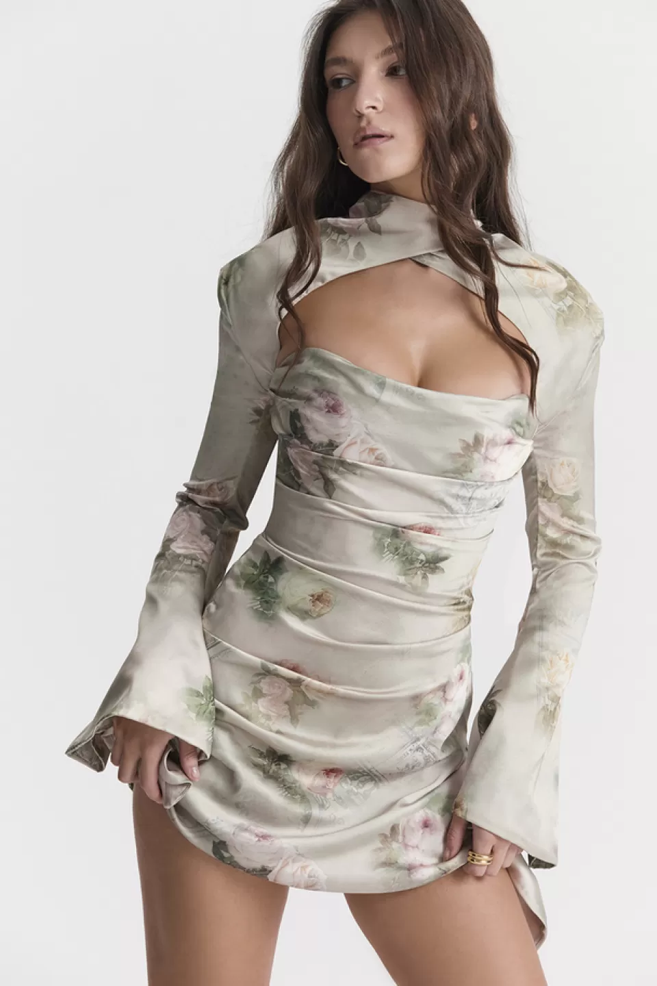 House of CB 'Toira' Vintage Floral Draped Corset Dress Best