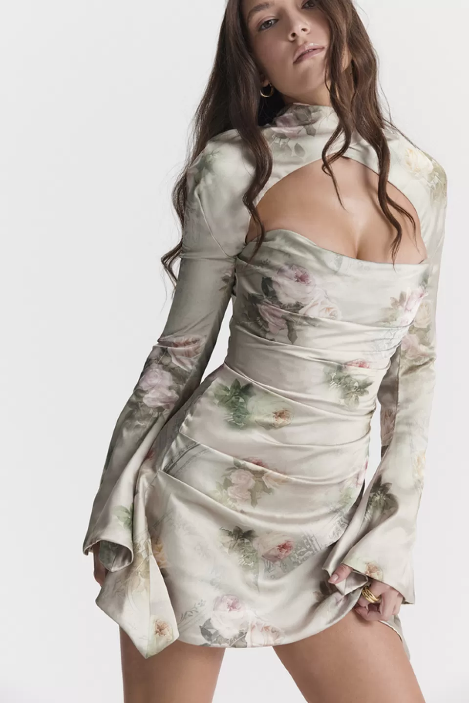 House of CB 'Toira' Vintage Floral Draped Corset Dress Best
