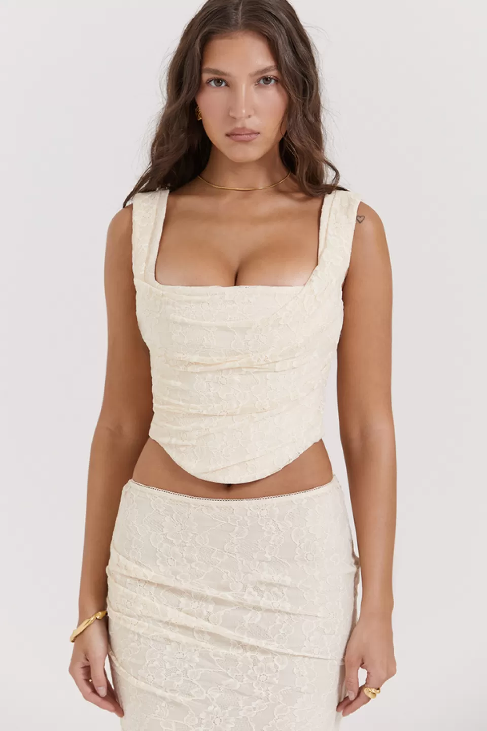 House of CB 'Una' Vintage Cream Lace Corset Clearance