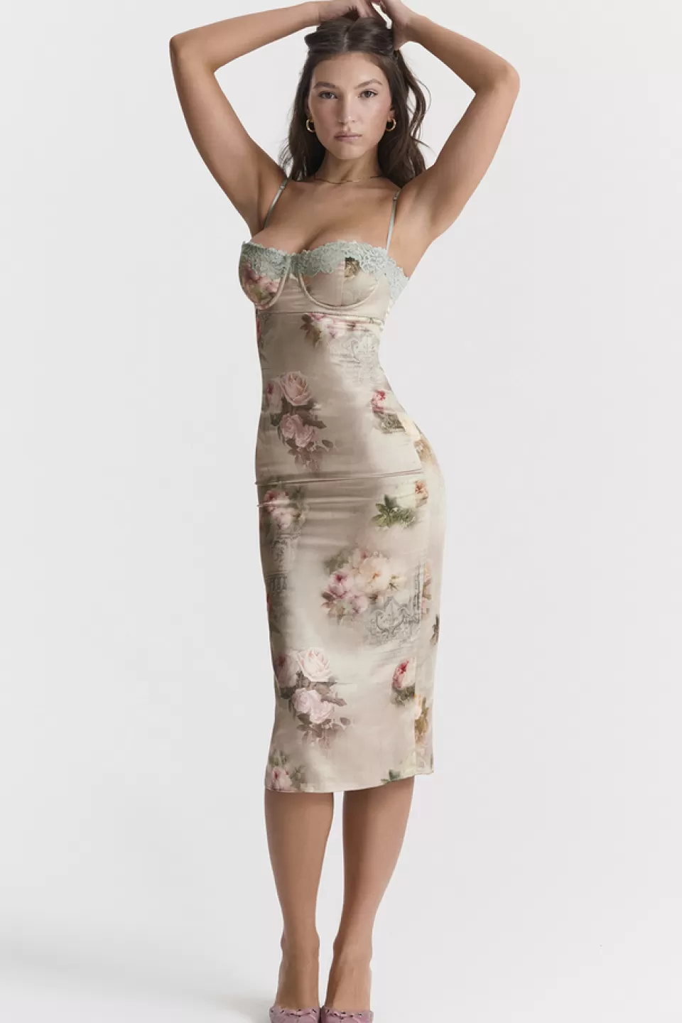 House of CB 'Venus' Vintage Floral Midi Dress Best Sale