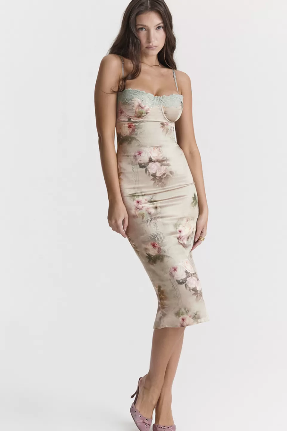 House of CB 'Venus' Vintage Floral Midi Dress Best Sale