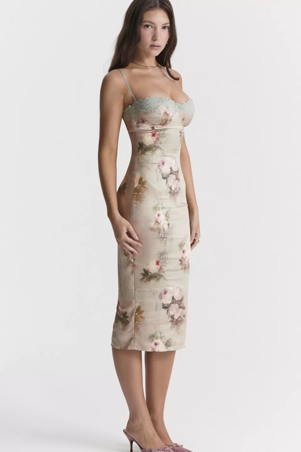 House of CB 'Venus' Vintage Floral Midi Dress Best Sale
