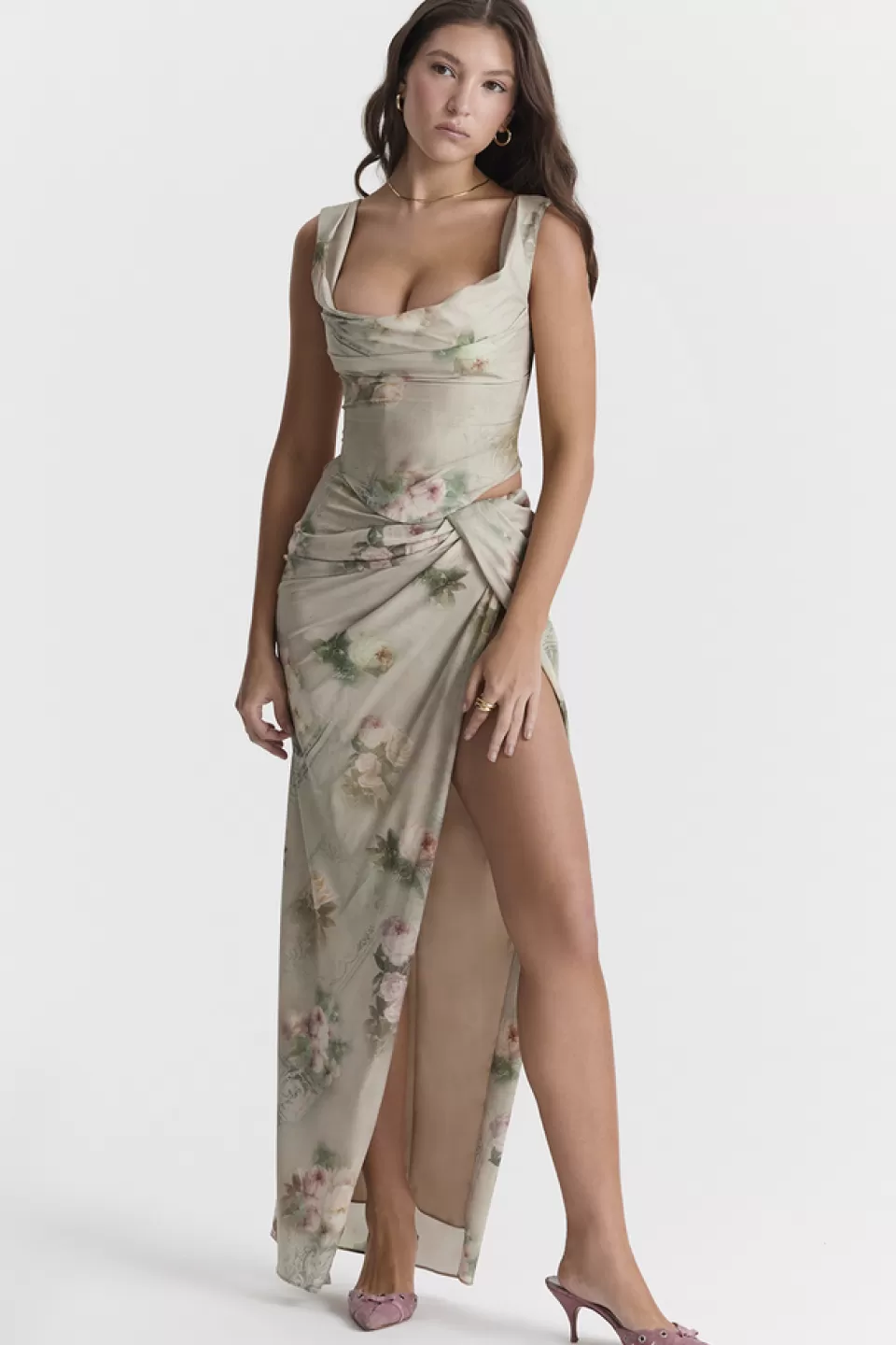 House of CB 'Vesper' Vintage Floral Maxi Skirt Outlet