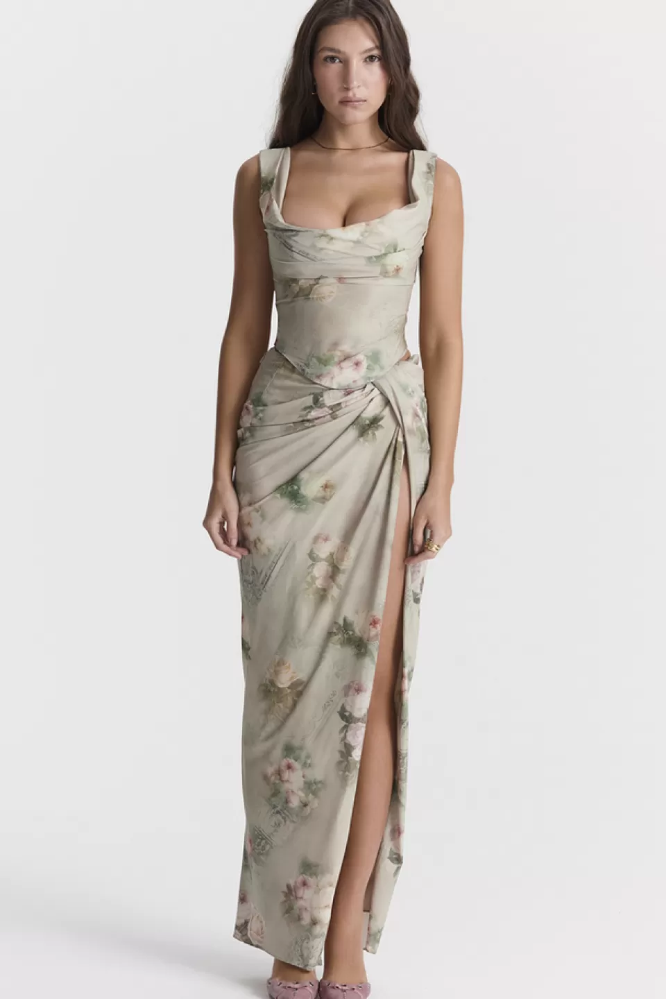 House of CB 'Vesper' Vintage Floral Maxi Skirt Outlet