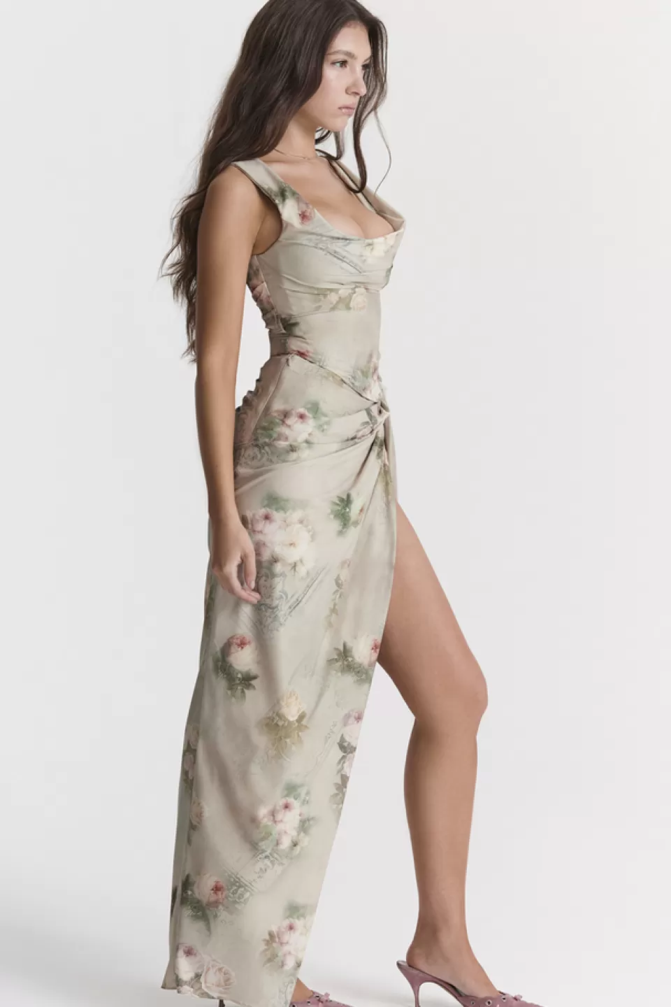 House of CB 'Vesper' Vintage Floral Maxi Skirt Outlet