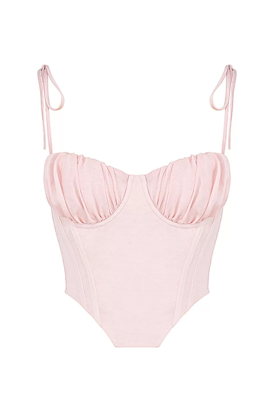 House of CB 'Willow' Baby Pink Chiffon Gathered Bust Cropped Corset Sale