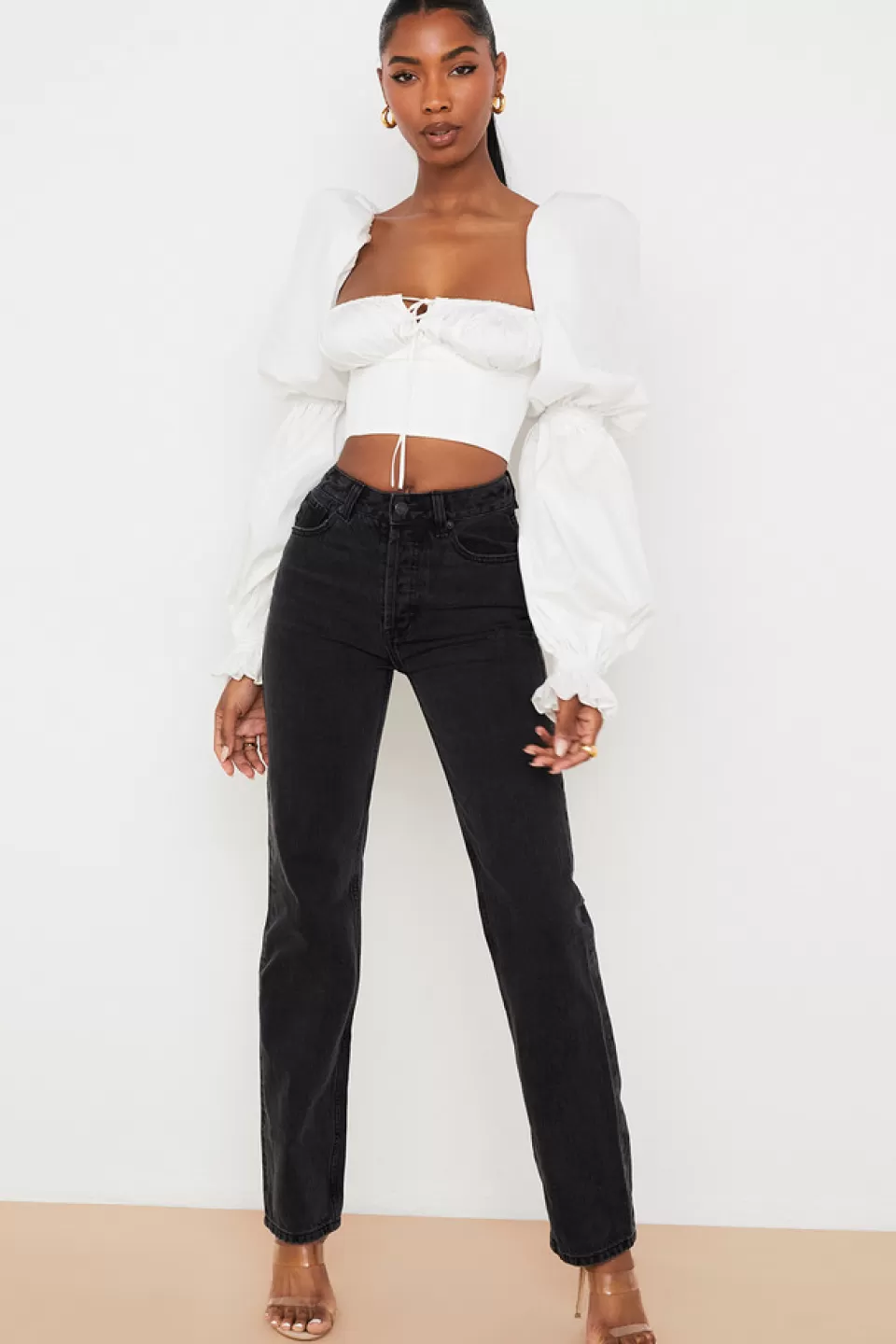 House of CB 'Yara' Black Vintage Fit High Waist Jeans Fashion