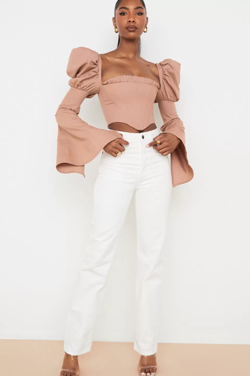 House of CB 'Yara' White Vintage Fit High Waist Jeans Clearance