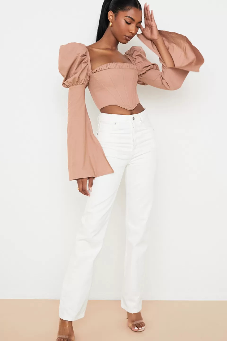 House of CB 'Yara' White Vintage Fit High Waist Jeans Clearance
